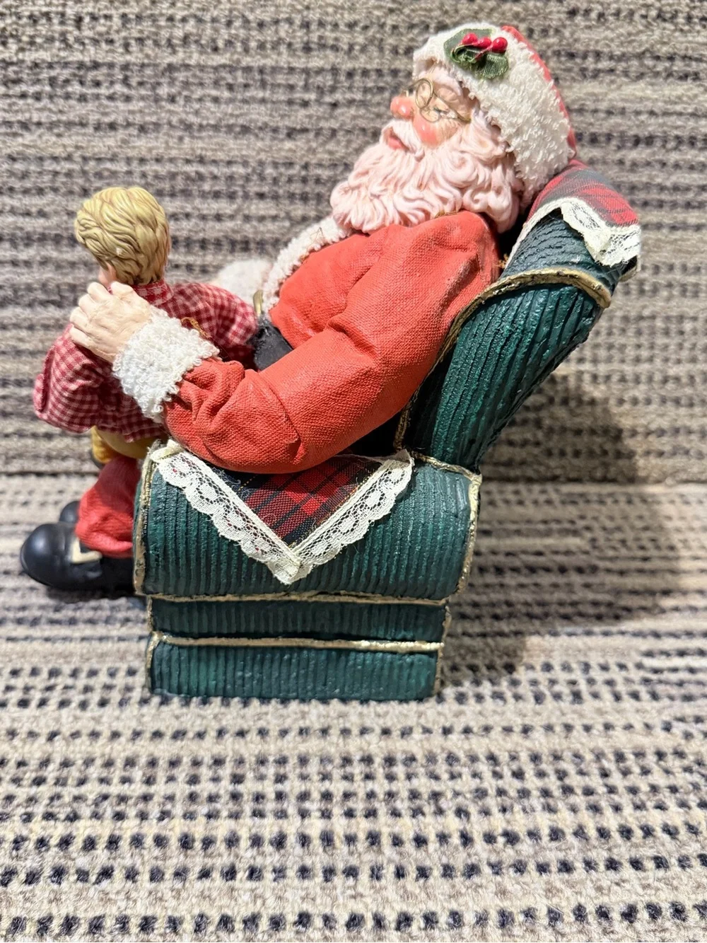 Vintage Dillards Holliday Santa with Child Figurine  Christmas Deco